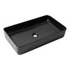 Alfi Brand ALFI brand ABC902-BM Black Matte 24" Modern Rectangular Above Mount Ceramic Sink ABC902-BM